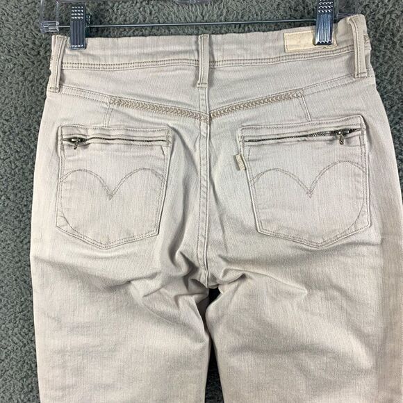 Levis Demi Curve Jeans Womens 27 Ivory Classic Rise Slim Leg Stretch Western - Picture 7 of 16